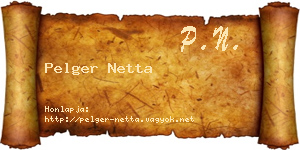 Pelger Netta névjegykártya
